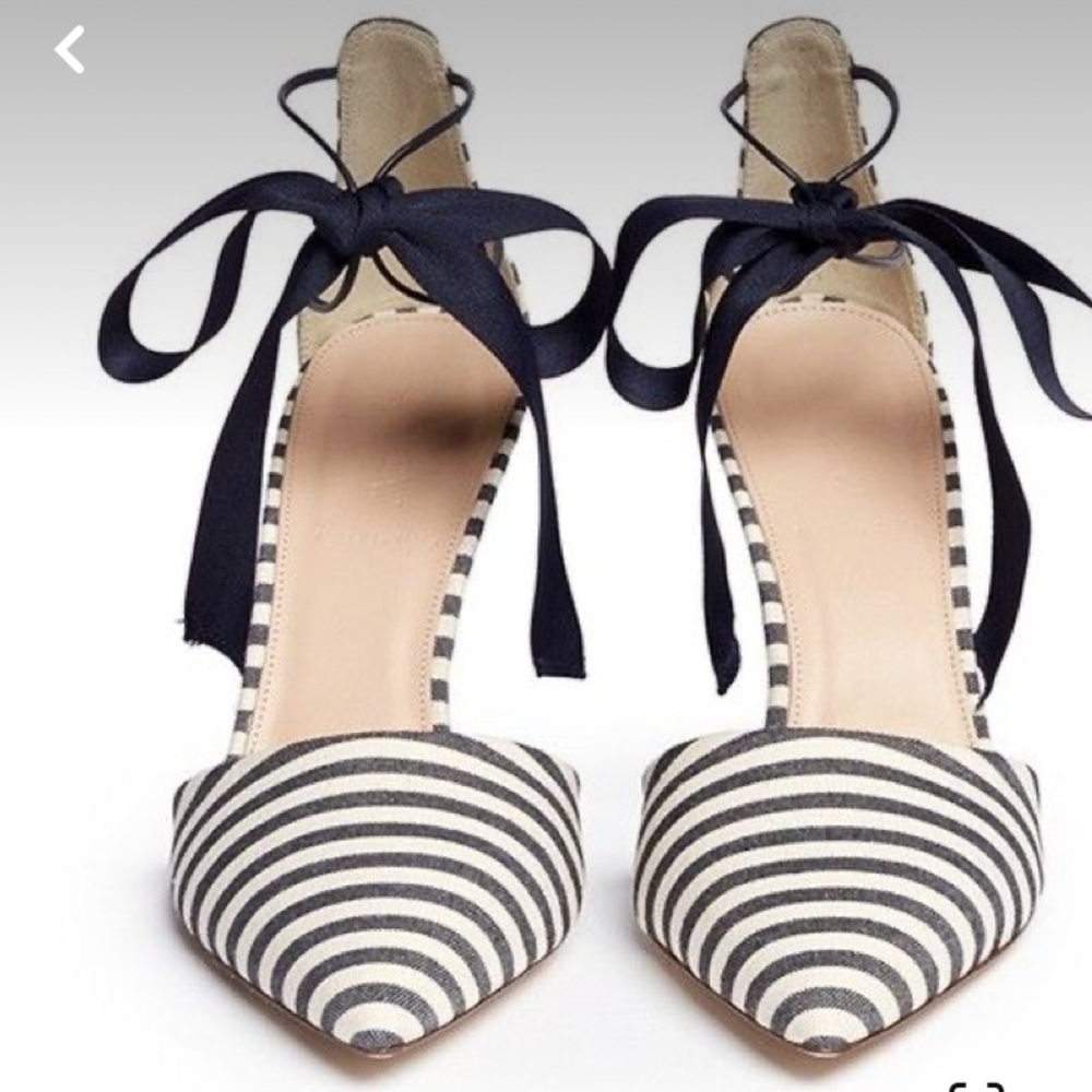 J CREW Elsie Fabric D’orsay Heels with bow, size 9-1/2